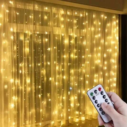 Uzaktan Kumandalı LED Perdeye Takılabilen Kancalı Işık Usb 3x3 Metre Peri Perde LED