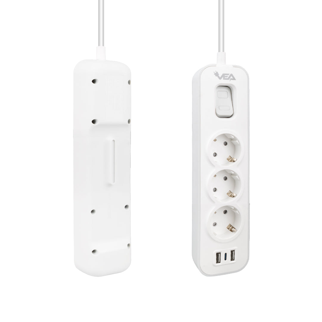 VE-NOVA103U A CLASS 3LÜ 2 USBLİ ANAHTARLI 1.5 METRE AKIM KORUMALI GRUP PRİZ (MADE IN MALAYSIA)