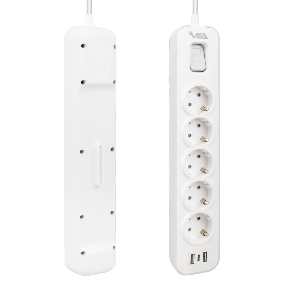 VE-NOVA105U A CLASS 5Lİ 2 USBLİ ANAHTARLI 1.5 METRE AKIM KORUMALI GRUP PRİZ (MADE IN MALAYSIA)