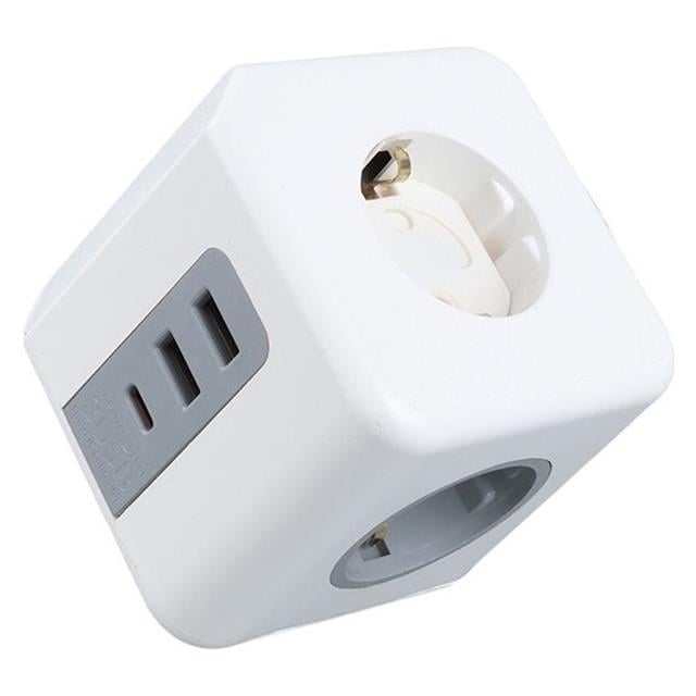 VEA VE-23089 2x USB 1x Type-C 3&amp;apos;lü Çocuk Ve Termal Korumalı Grup Priz