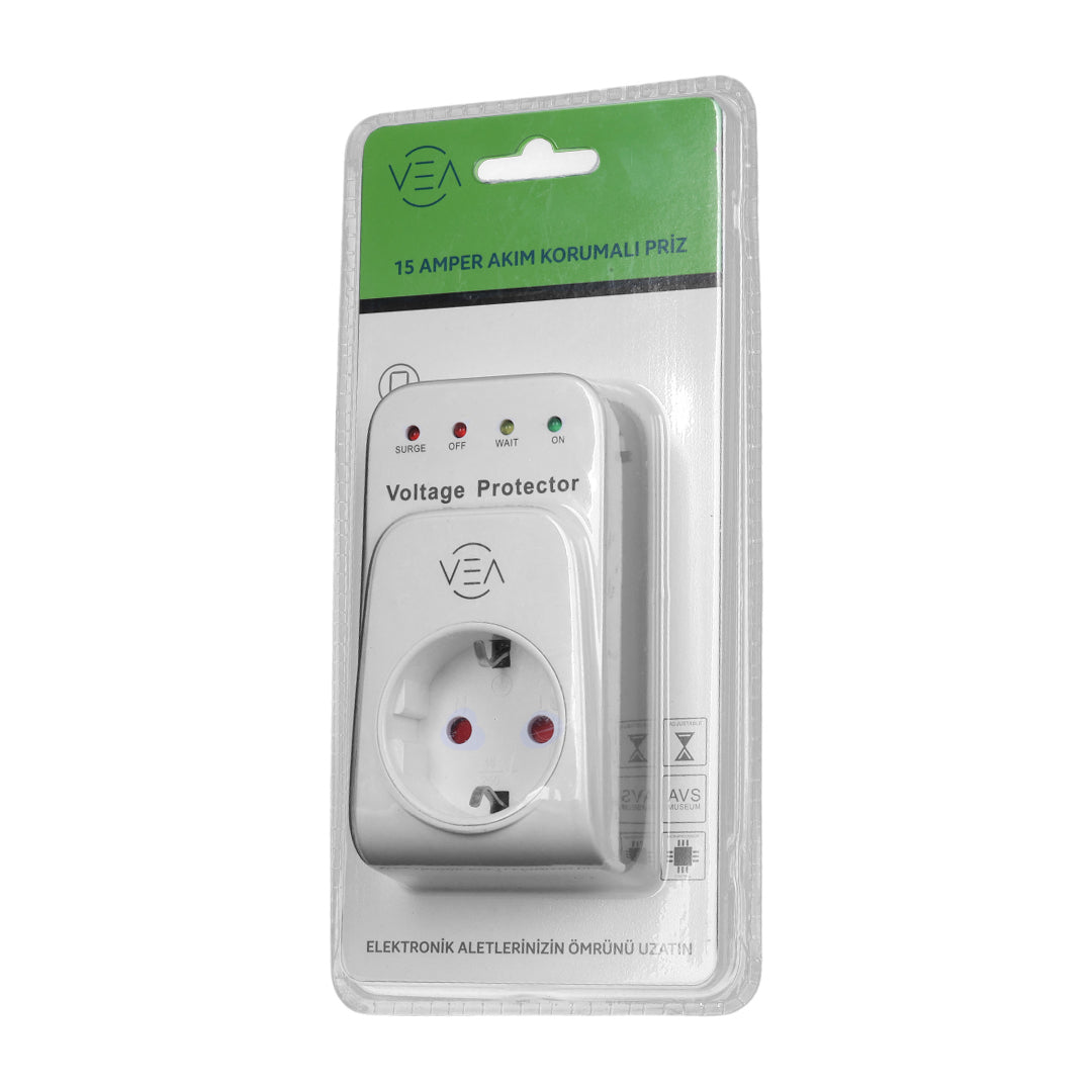 VEA VE-25531 15A 3520W AKIM KORUMALI PRİZ AŞIRI YÜKSEK GERİLİM