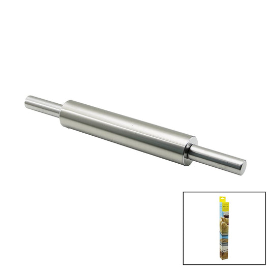 VOCEN ROLLİNG PİN ÇELİK METAL MERDANE - HAMUR RULOSU MERDANE: 25CM - SAP: 2X9CM =T.UZUNLUK:43CM