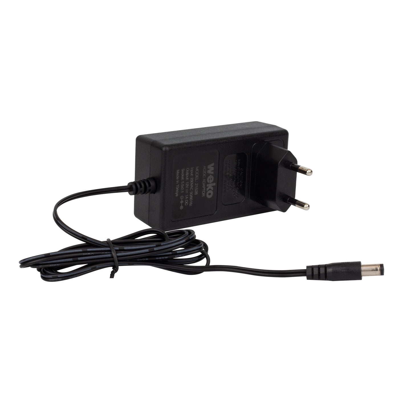 12 VOLT - 1 AMPER 5.5*2.5 UÇLU YERLİ ÜRETİM PLASTİK GENİŞ IŞIKLI KASA PRİZ TİPİ ADAPTÖR