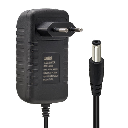 14.4 VOLT - 2 AMPER 5.5*2.5 UÇLU KIRMIZI YEŞİL LEDLİ YERLİ ÜRETİM AKÜ ŞARJ CİHAZI (OUT:12V-2A)