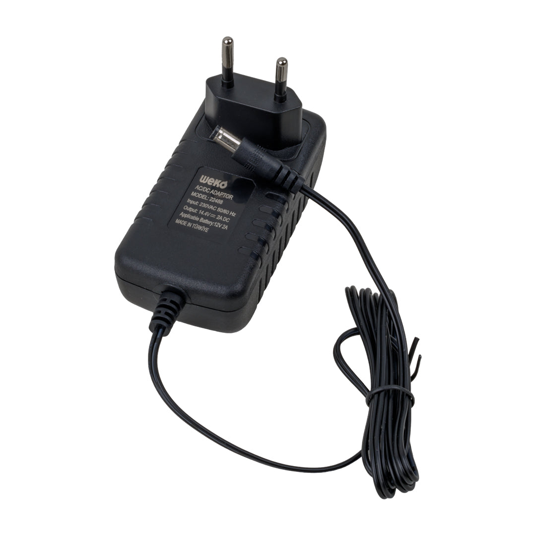 14.4 VOLT - 2 AMPER 5.5*2.5 UÇLU KIRMIZI YEŞİL LEDLİ YERLİ ÜRETİM AKÜ ŞARJ CİHAZI (OUT:12V-2A)