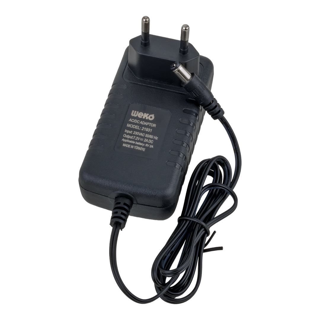 7.2 VOLT - 2 AMPER 5.5*2.5 UÇLU LEDLİ YERLİ ÜRETİM AKÜ ŞARJ CİHAZI (OUT:6V-2A)