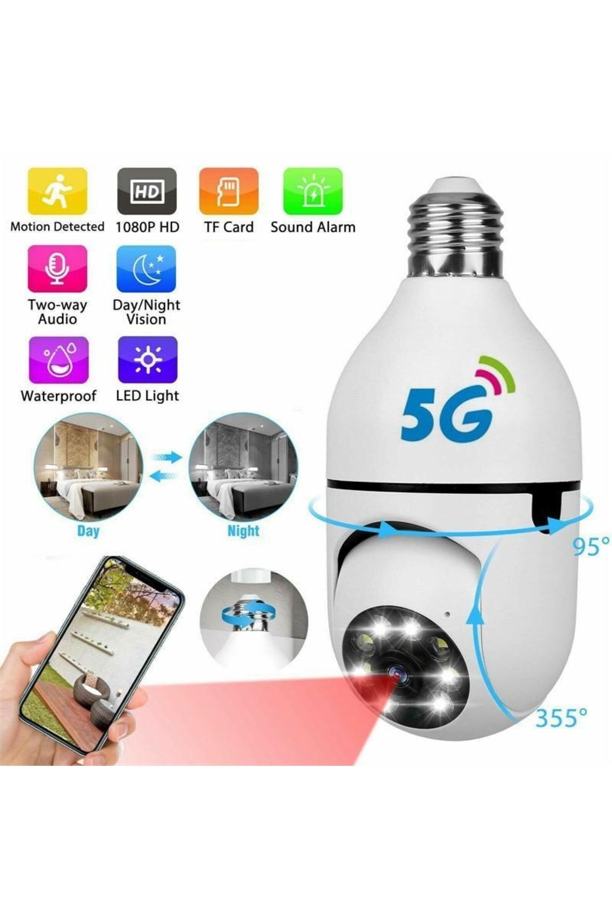 WiFi Panoramik Kamera 360 Derece Kablosuz Kamera
