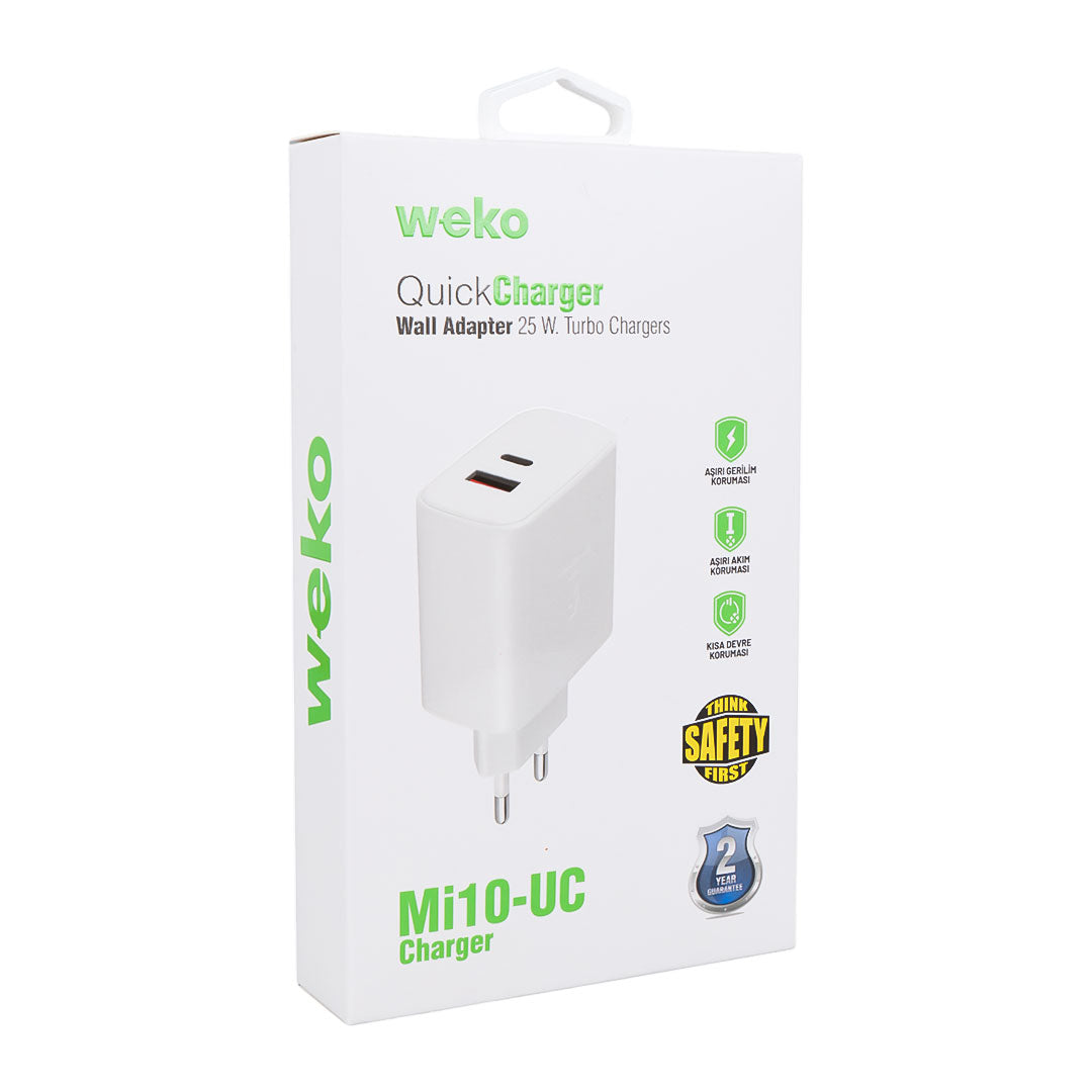 WK-21446 S11-UC 25 WATT 3.0 AMPER TYPE-C + USB ŞARJ BAŞLIK ADAPTÖRÜ