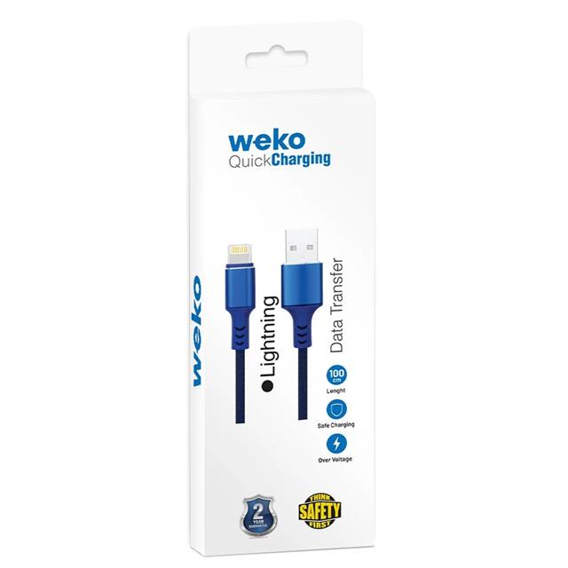 WK-22025 USB TO LIGHTNING ÖRGÜLÜ SİYAH ŞARJ KABLOSU (NO:14)