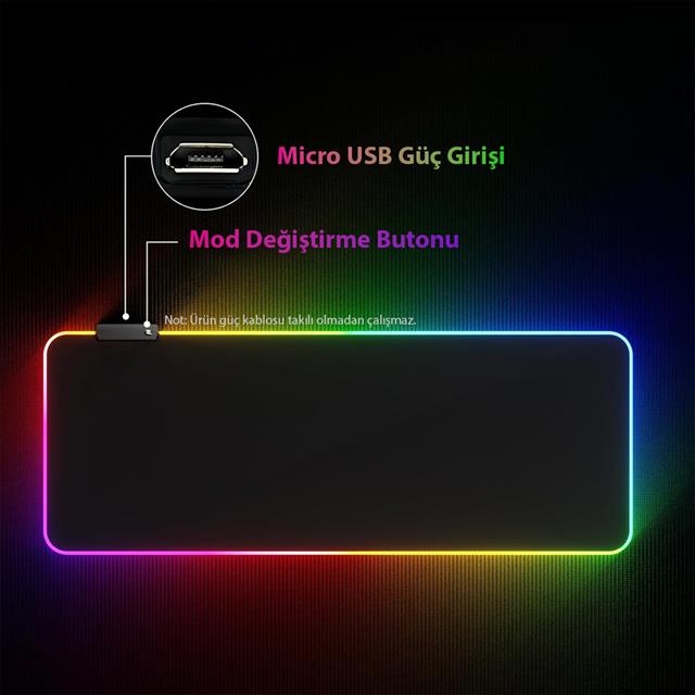 XL RGB Gaming Mouse Pad 14 Modlu