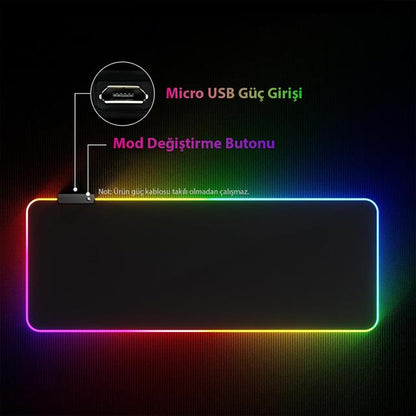 XL RGB Gaming Mouse Pad 14 Modlu
