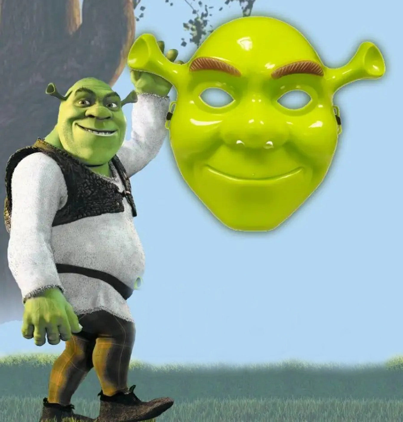 Yeşil Shrek Maskesi 21x25 cm