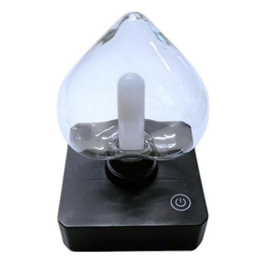 YQX-ANL95-B03 Amber Renkli Alev Efektli Dokunmatik Masa Lambası 800mAh Şarjlı (Şeffaf Kalpli)